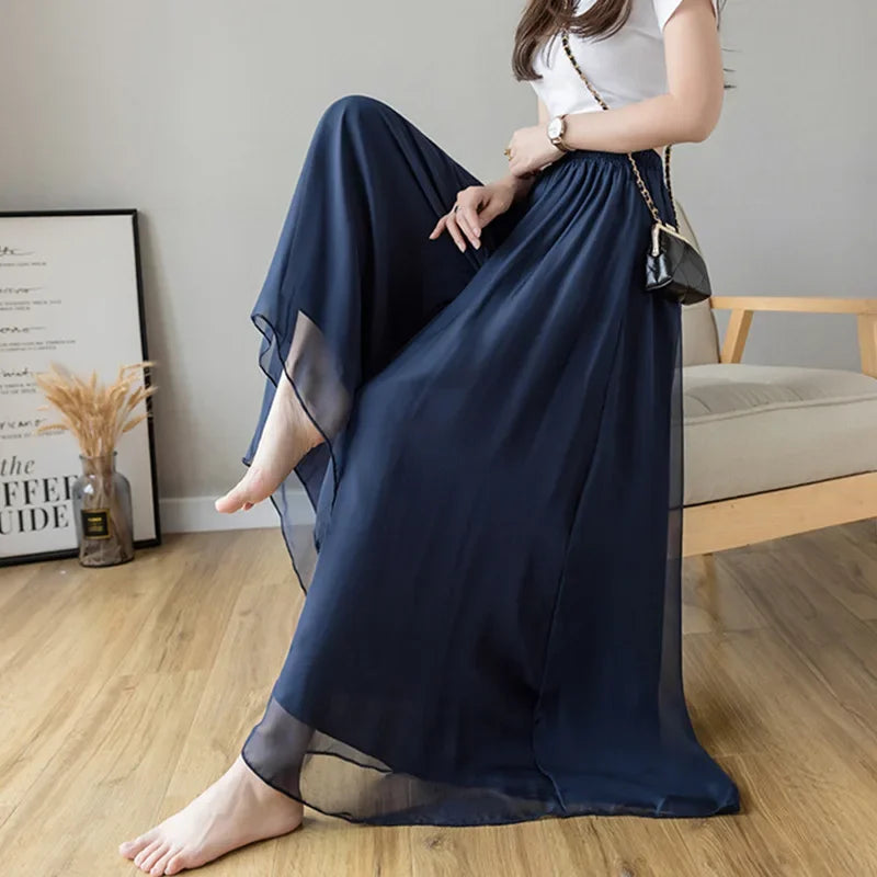 Ice Silk Thin Chiffon Women's Bell Bottoms