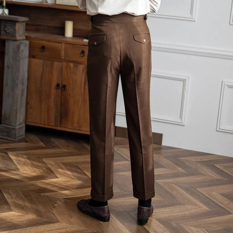 Italian Style Naples Suit Pants for Men