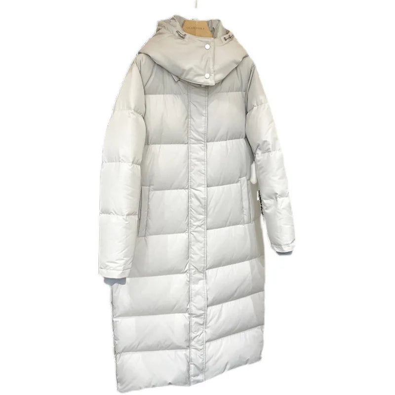 Women's Long Waterproof Down Coat with Hood - Plus Size Winter Wear