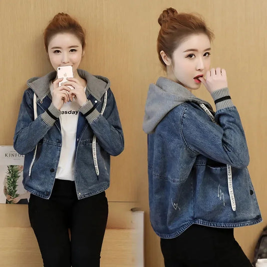 Women’s Denim Jacket Long Sleeve Overcoat