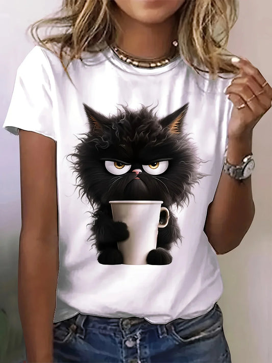 Cat Print T-shirt