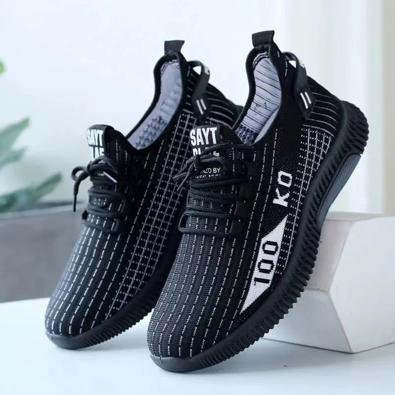 Permeable mesh shoes slip-on men's